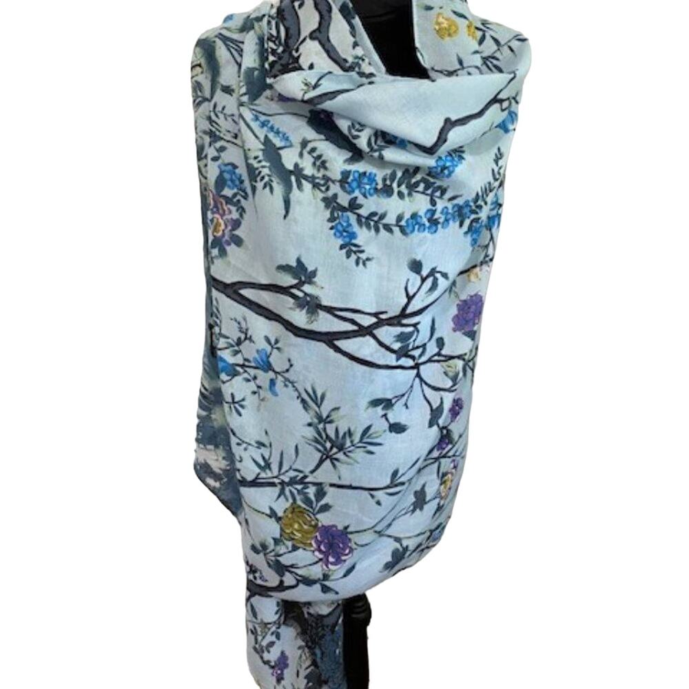 NEW Collection Eighteen Woodland Fairytale Wrap Pale Blue 35"X70"